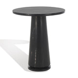 Safavieh Valentia Tall Round Marble Accent Table XII23 Black Marble / Mdf  SFV9703D-2BX