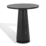 Safavieh Valentia Tall Round Marble Accent Table XII23 Black Marble / Mdf  SFV9703D-2BX