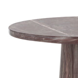 Safavieh Valentia Tall Round Marble Accent Table XII23 Pink Marble / Mdf  SFV9703E-2BX