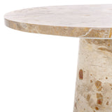 Safavieh Valentia Tall Round Marble Accent Table Beige Marble / Mdf  SFV9703I-2BX