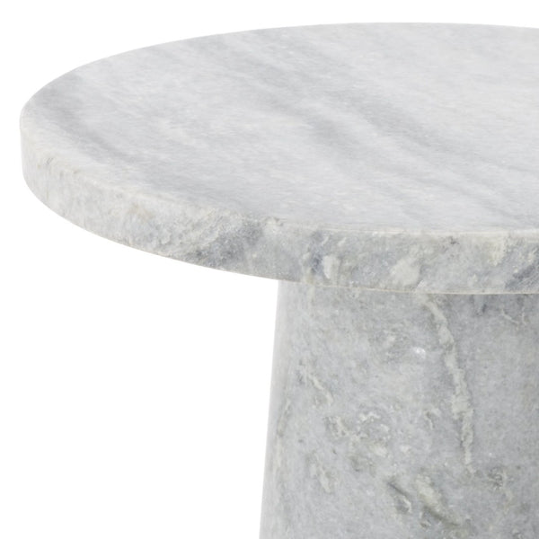 Safavieh VALENTIA Round Marble Accent Table - Sculptural Elegance for Modern Interiors and Small Spaces Light Grey SFV9704A