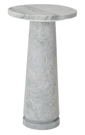 Safavieh VALENTIA Round Marble Accent Table - Sculptural Elegance for Modern Interiors and Small Spaces Light Grey SFV9704A