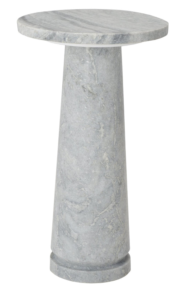 Safavieh VALENTIA Round Marble Accent Table - Sculptural Elegance for Modern Interiors and Small Spaces Light Grey SFV9704A