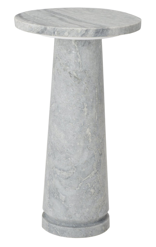 Safavieh VALENTIA Round Marble Accent Table - Sculptural Elegance for Modern Interiors and Small Spaces Light Grey SFV9704A