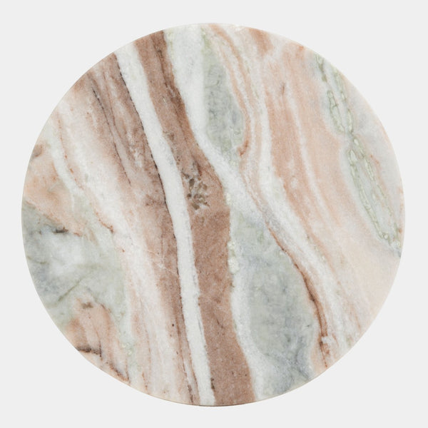 Safavieh VALENTIA Round Marble Accent Table - Sculptural Elegance for Modern Interiors and Small Spaces White / Brown SFV9704B