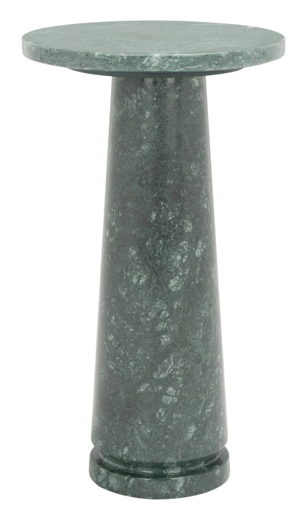 Safavieh VALENTIA Round Marble Accent Table - Sculptural Elegance for Modern Interiors and Small Spaces Green SFV9704C