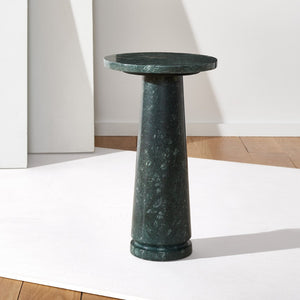 Safavieh VALENTIA Round Marble Accent Table - Sculptural Elegance for Modern Interiors and Small Spaces Green SFV9704C