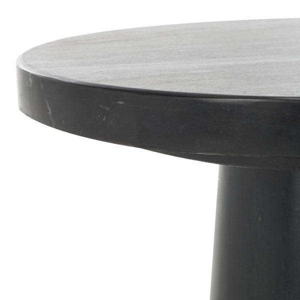 Safavieh VALENTIA Round Marble Accent Table - Sculptural Elegance for Modern Interiors and Small Spaces Black SFV9704D