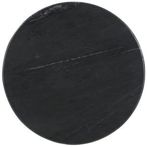Safavieh VALENTIA Round Marble Accent Table - Sculptural Elegance for Modern Interiors and Small Spaces Black SFV9704D