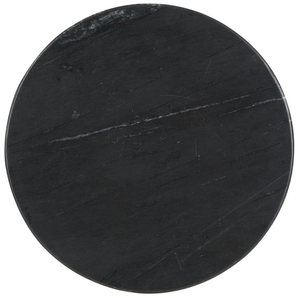 Safavieh VALENTIA Round Marble Accent Table - Sculptural Elegance for Modern Interiors and Small Spaces Black SFV9704D