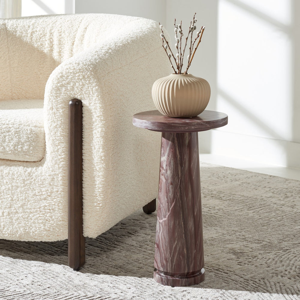 Safavieh Valentia Round Marble Accent Table XII23 Pink Marble / Mdf  SFV9704E