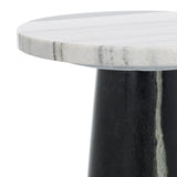 Safavieh Valentia Round Marble Accent Table White / Black Marble / Mdf  SFV9704F