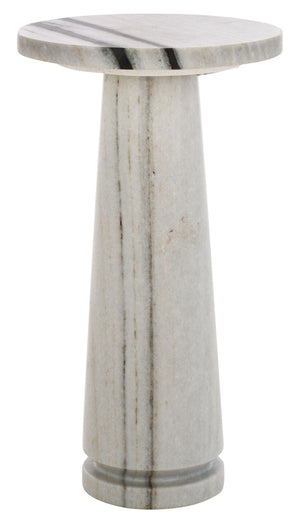 Safavieh VALENTIA Round Marble Accent Table - Sculptural Elegance for Modern Interiors and Small Spaces White / Black SFV9704F
