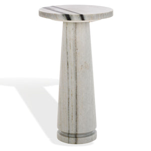Safavieh VALENTIA Round Marble Accent Table - Sculptural Elegance for Modern Interiors and Small Spaces White / Black SFV9704F