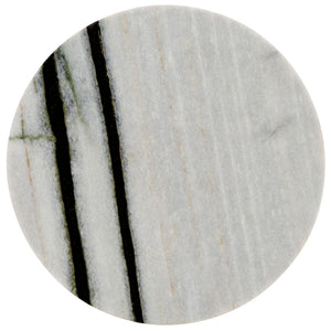 Safavieh VALENTIA Round Marble Accent Table - Sculptural Elegance for Modern Interiors and Small Spaces White / Black SFV9704F