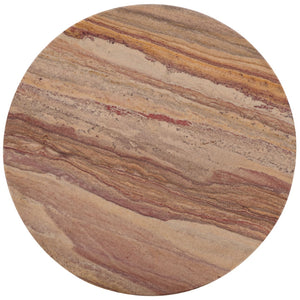 Safavieh VALENTIA Round Marble Accent Table - Sculptural Elegance for Modern Interiors and Small Spaces Brown SFV9704G
