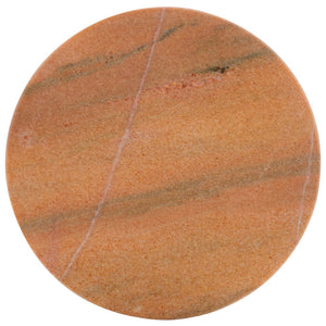 Safavieh VALENTIA Round Marble Accent Table - Sculptural Elegance for Modern Interiors and Small Spaces Clay SFV9704H