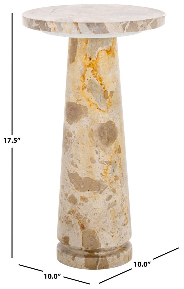 Safavieh Valentia Round Marble Accent Table Beige Marble / Mdf  SFV9704I