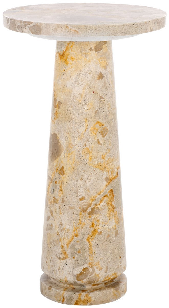 Safavieh Valentia Round Marble Accent Table Beige Marble / Mdf  SFV9704I
