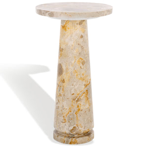Safavieh Valentia Round Marble Accent Table Beige Marble / Mdf  SFV9704I