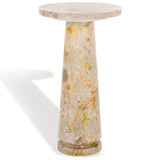 Safavieh Valentia Round Marble Accent Table Beige Marble / Mdf  SFV9704I