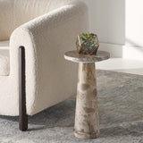 Safavieh Valentia Round Marble Accent Table Beige Marble / Mdf  SFV9704I