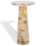 Safavieh Valentia Round Marble Accent Table Beige Marble / Mdf  SFV9704I