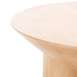 Safavieh CALHOUN Round Mango Wood Coffee Table - Sculptural Design with Asymmetrical Charm for Modern Interiors Natural SFV9705A