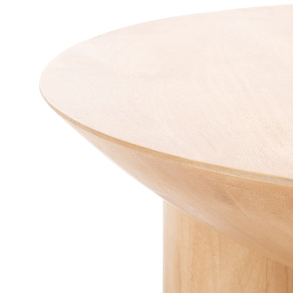 Safavieh CALHOUN Round Mango Wood Coffee Table - Sculptural Design with Asymmetrical Charm for Modern Interiors Natural SFV9705A