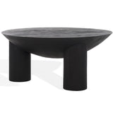 Safavieh Calhoun Round Wood Coffee Table Black SFV9705C