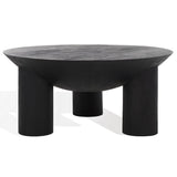 Safavieh Calhoun Round Wood Coffee Table Black SFV9705C