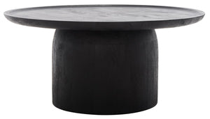 Safavieh Hope Round Wood Coffee Table XII23 Black Wood SFV9706A-2BX