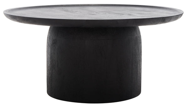 Safavieh Hope Round Wood Coffee Table XII23 Black Wood SFV9706A-2BX