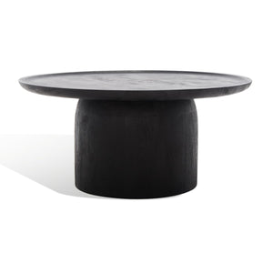 Safavieh Hope Round Wood Coffee Table XII23 Black Wood SFV9706A-2BX