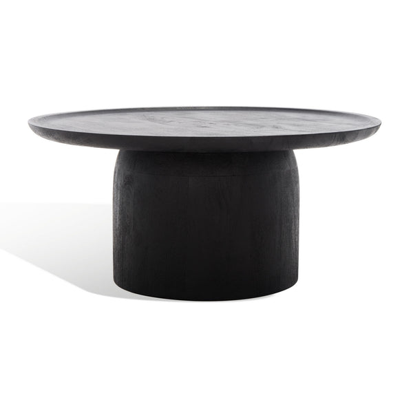 Safavieh Hope Round Wood Coffee Table XII23 Black Wood SFV9706A-2BX