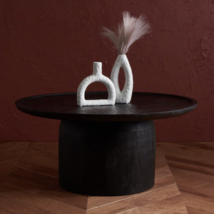 Safavieh Hope Round Wood Coffee Table XII23 Black Wood SFV9706A-2BX