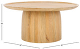 Safavieh Hope Round Wood Coffee Table Natural SFV9706B-2BX