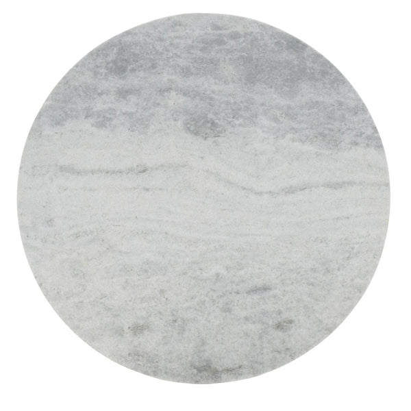 Safavieh MADILYNN Round Coffee Table with Elegant Marble Top and Sculptural Mango Wood Base for Modern Living Black / Light Grey SFV9707B