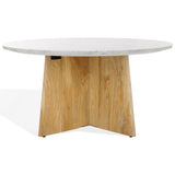 Safavieh Madilynn Round Wood Coffee Table Natural / Light Grey SFV9707D