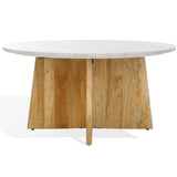 Safavieh Madilynn Round Wood Coffee Table Natural / Light Grey SFV9707D