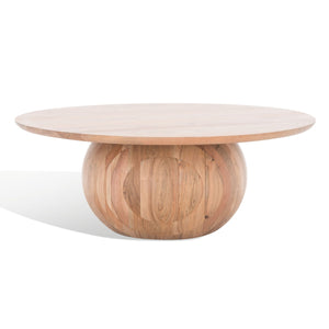 Safavieh Gabribella Round Wood Coffee Table XII23 Natural Wood SFV9709A-2BX