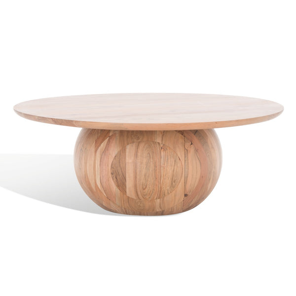Safavieh Gabribella Round Wood Coffee Table XII23 Natural Wood SFV9709A-2BX