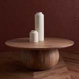 Safavieh Gabribella Round Wood Coffee Table XII23 Natural Wood SFV9709A-2BX
