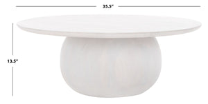 Safavieh Gabribella Round Wood Coffee Table XII23 White Wash Wood SFV9709B-2BX