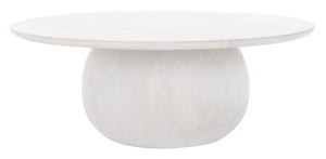 Safavieh Gabribella Round Wood Coffee Table XII23 White Wash Wood SFV9709B-2BX