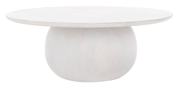 Safavieh Gabribella Round Wood Coffee Table XII23 White Wash Wood SFV9709B-2BX