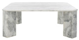 Safavieh Daysi Square Marble Coffee Table XII23 White Marble / Metal / Wood SFV9710B-2BX