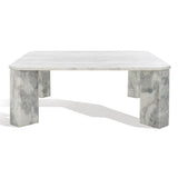 Safavieh Daysi Square Marble Coffee Table XII23 White Marble / Metal / Wood SFV9710B-2BX