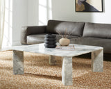 Safavieh Daysi Square Marble Coffee Table XII23 White Marble / Metal / Wood SFV9710B-2BX