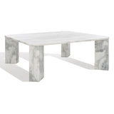 Safavieh Daysi Square Marble Coffee Table XII23 White Marble / Metal / Wood SFV9710B-2BX